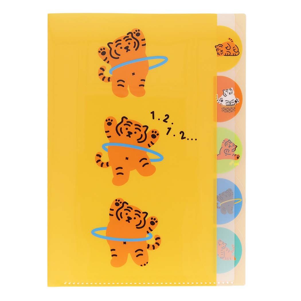 ダイカットクリアファイル５Ｐ MUZIK TIGER　ムジークタイガー ポケットファイル 韓国　SNS サンスター文具