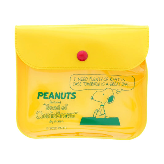 スヌーピー クリアポーチ ミニポーチ PEANUTS ONE PHRASE イエロー ピーナッツ サンスター文具 プレゼント 男の子