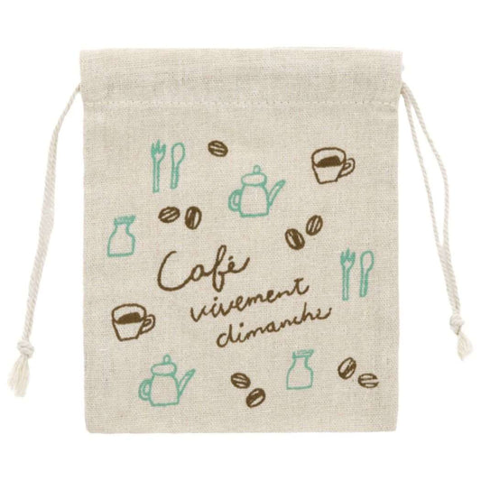 巾着袋 街のかわいいお店屋さん きんちゃくポーチ カフェ ヴィヴモン ディモンシュ B サンスター文具 プレゼント 男の子 女の子 ギ