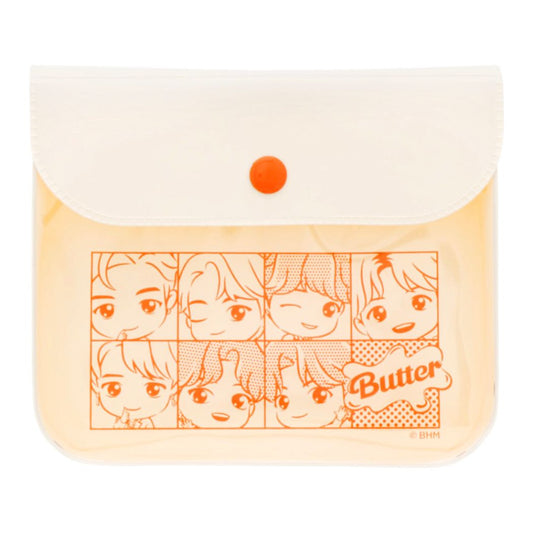 タイニータン キャラクター フラットポーチ ミニポーチ Butter ホワイト 新入学