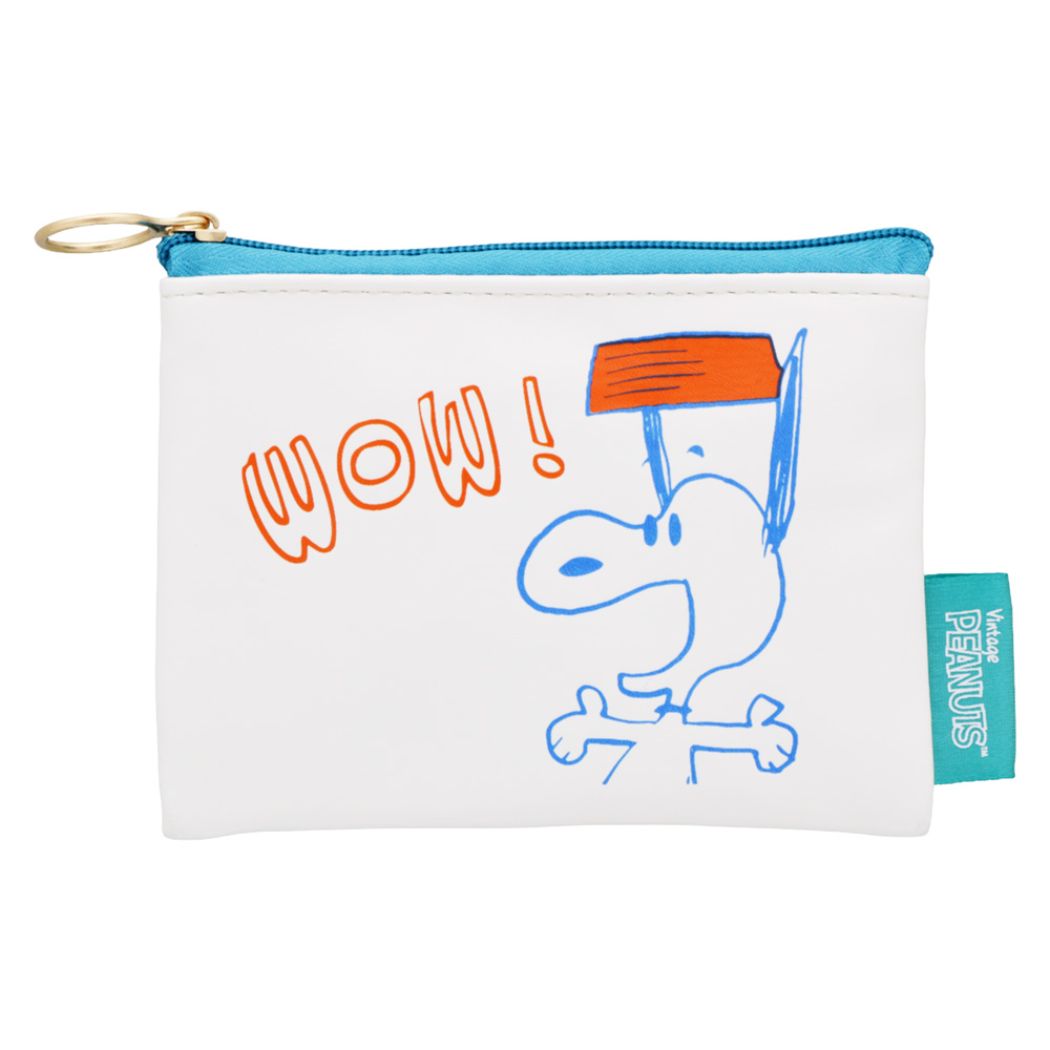 スヌーピー フラットポーチ ピーナッツ ミニポーチ キャラクター PEANUTS PLAY WITH COLORS4 グリーン