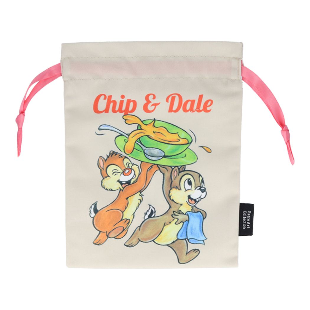 チップ＆デール キャラクター きんちゃく 巾着袋 水彩 ディズニー