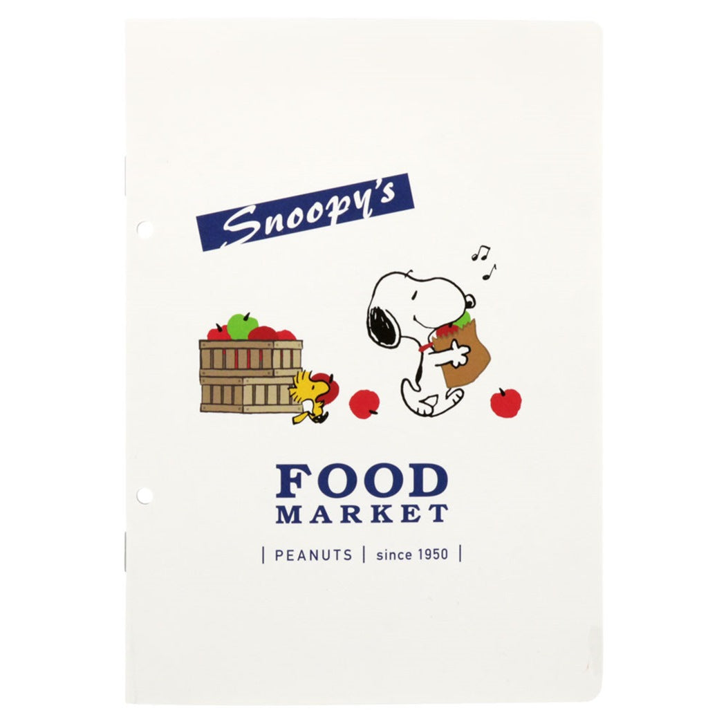 スヌーピー ピーナッツ キャラクター 横罫ノート ノート A5 2穴 Delicious Food Market リンゴ プレゼント