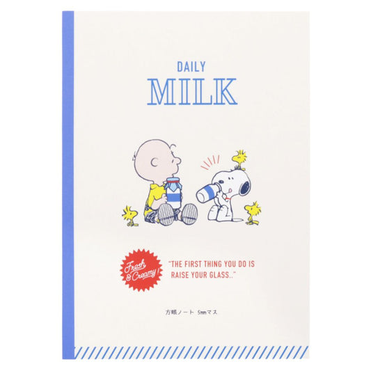 スヌーピー B5学習ノート 方眼ノート PN Milk stand 牛乳 ピーナッツ キャラクター プレゼント 男の子 女の子 ギフト