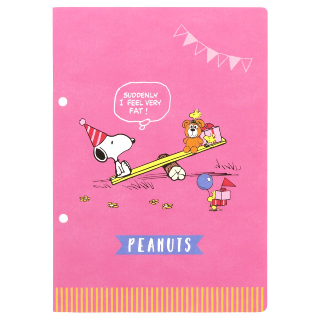 スヌーピー ノートA5 2穴 ピーナッツ 横罫ノート キャラクター PEANUTS PLAY WITH COLORS4 ピンク