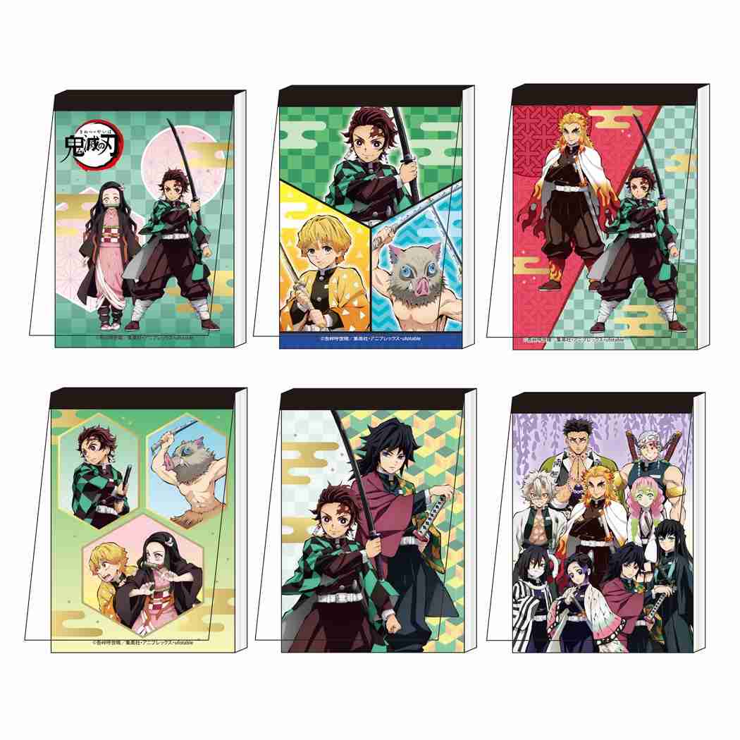 鬼滅の刃 アニメキャラクター メモ帳 シール付き ミニ ミニメモ 6個セット 少年ジャンプ グッズ プレゼント 男の子 女の子 ギフト