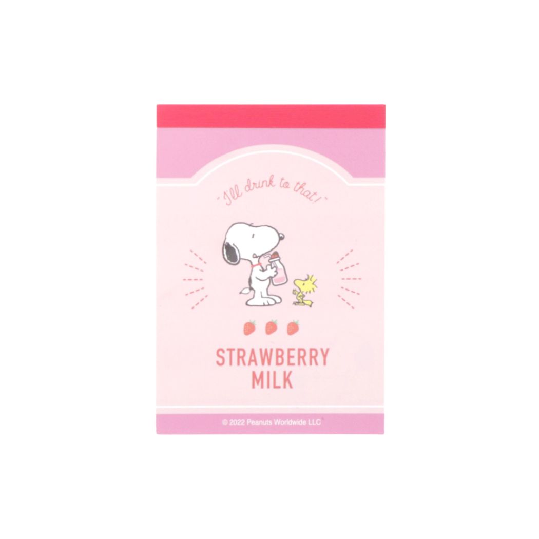 スヌーピー メモ帳 ミニミニメモ PN Milk stand いちご牛乳 ピーナッツ サンスター文具 プレゼント 男の子 女の子 ギフ