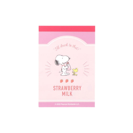 スヌーピー メモ帳 ミニミニメモ PN Milk stand いちご牛乳 ピーナッツ サンスター文具 プレゼント 男の子 女の子 ギフ