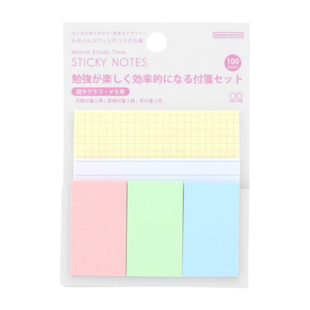 付箋 みおりん Study Time ふせんアソート 図やグラフ メモ用 サンスター文具 プレゼント 男の子 女の子 ギフト