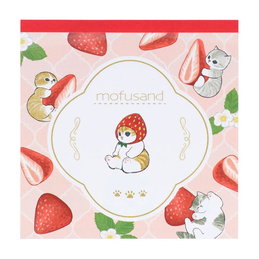 モフサンド メモ帳 スクエアメモ ストロベリーティー mofusand サンスター文具
