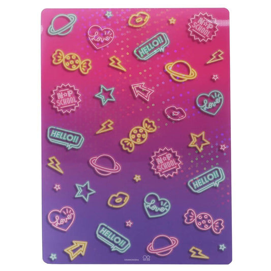 下敷き デスクパッド ニコプチスクール Cビビッド×ネオンサイン柄 n☆p school サンスター文具 18×25cm プレゼン