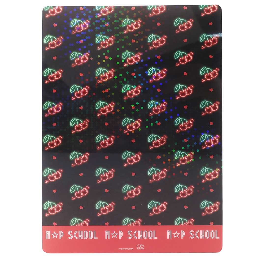 下敷き ニコプチスクール デスクパッド Dブラック×チェリー柄 n☆p school グッズ ステショ プレゼント 男の子