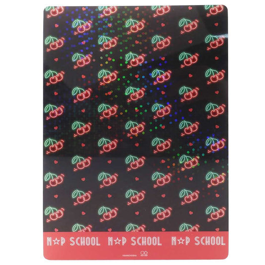 下敷き ニコプチスクール デスクパッド Dブラック×チェリー柄 n☆p school グッズ ステショ プレゼント 男の子