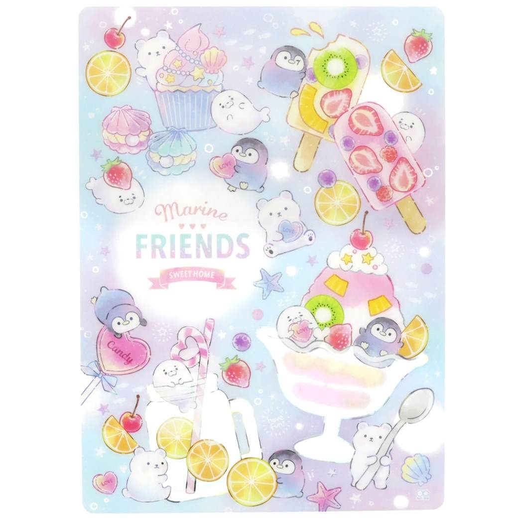 下敷き クリア デスクパッド マリンフレンズ 新入学 サンスター文具 新入学 新学期準備文具 プレゼント 男の子 女の子 ギフト