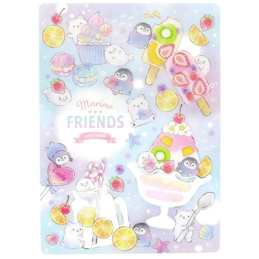 下敷き クリア デスクパッド マリンフレンズ 新入学 サンスター文具 新入学 新学期準備文具 プレゼント 男の子 女の子 ギフト