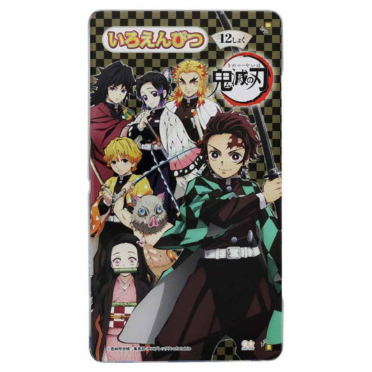 鬼滅の刃 アニメキャラクター 色鉛筆 缶入り 12色いろえんぴつ 集合 少年ジャンプ グッズ プレゼント 男の子 女の子 ギフト