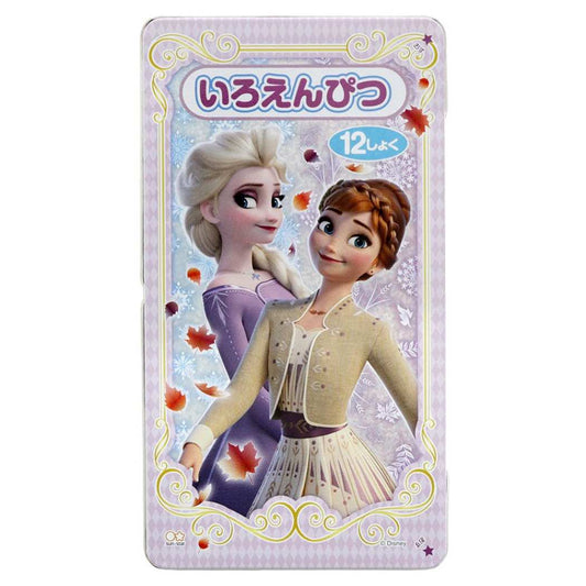 アナと雪の女王 缶入り 12色 いろえんぴつ ディズニー 色鉛筆 キャラクター 新入学 プレゼント 男の子 女の子 ギフト