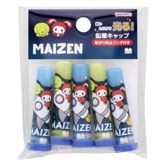 鉛筆キャップ まいぜんシスターズ 転がり防止リング付きえんぴつカバー5本セット YouTuber 宇宙 新入学 新学期準備文具