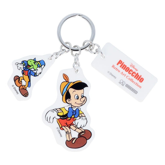 ピノキオ グッズ キーリング キャラクター 3連アクリルキーホルダー レトロアートコレクション1990