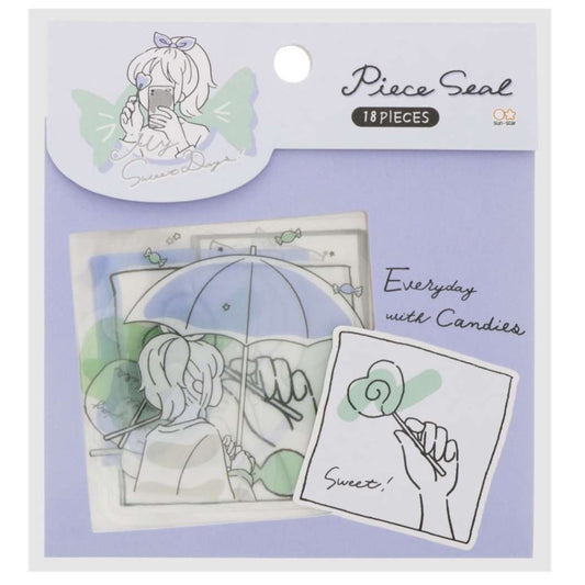 フレークシール MY SWEET DAYS クリア ピースシールセット キャンディ かわいい グッズ プレゼント 男の子 女の子 ギフ