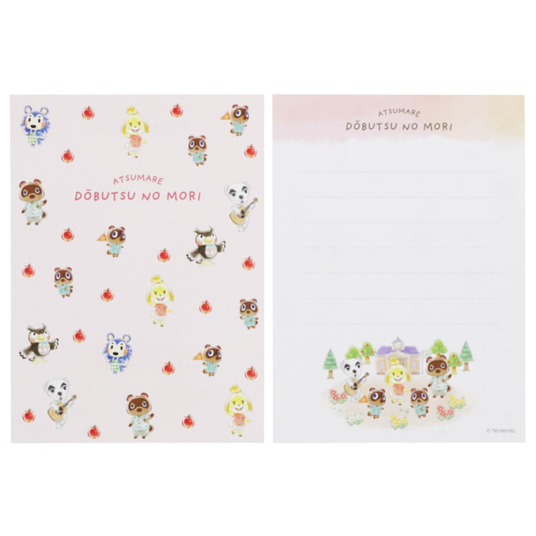 手渡し手紙セット あつまれどうぶつの森 ミニレターセット ピンク