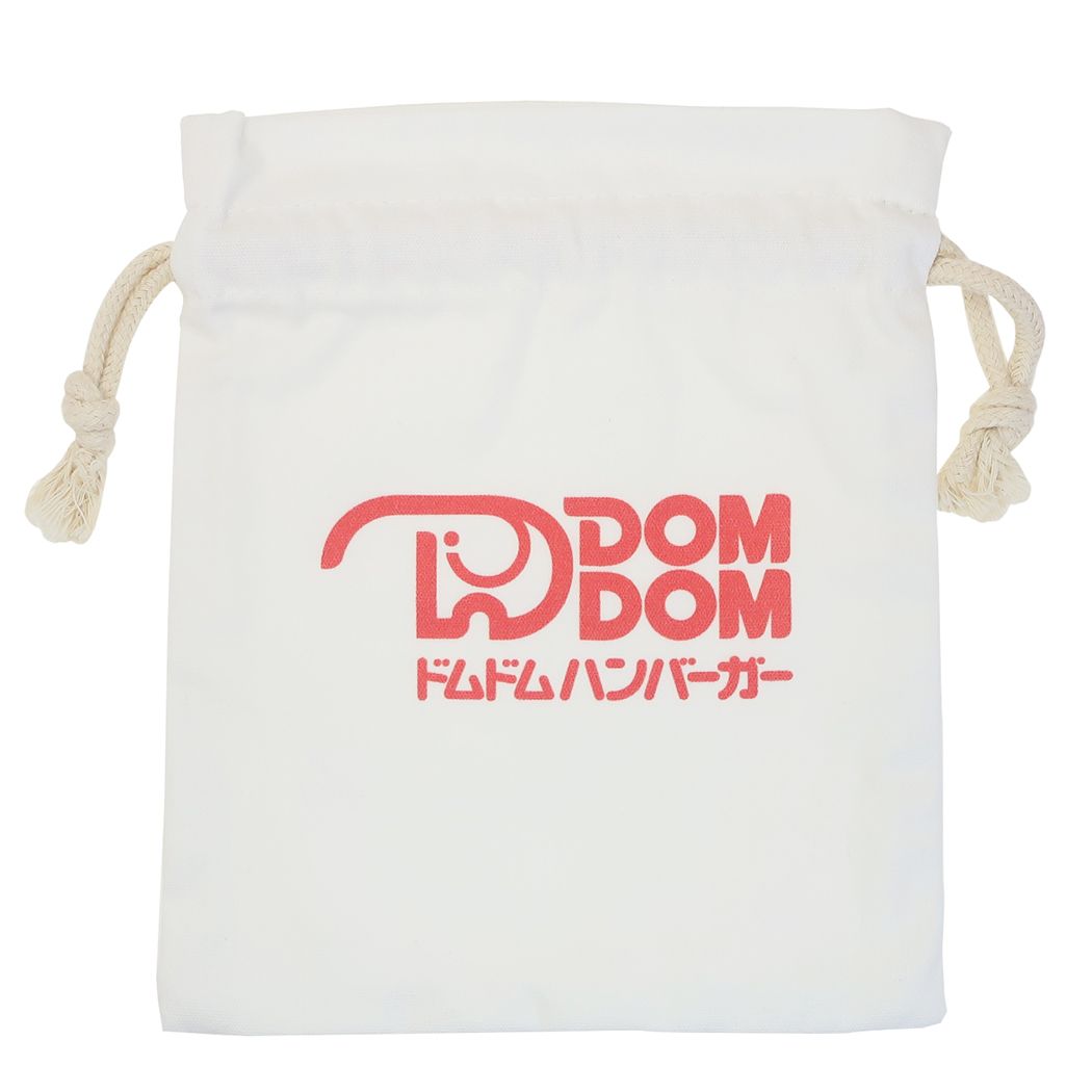 巾着袋 ドムドムハンバーガー きんちゃくポーチ ロゴA サンタン