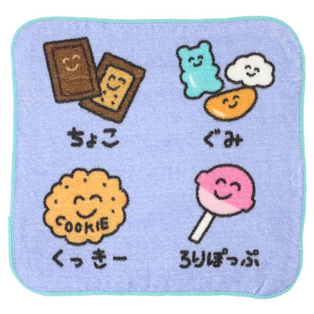 コンビニおえかきさん ミニタオル 3 ハンカチタオル プリントタオル おかし4