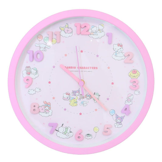 壁掛け時計 サンリオキャラクターズ アイコンウォールクロック ピンク サンリオ 株式会社ツジセル
