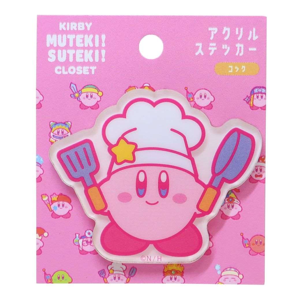 星のカービィ キャラクター ダイカットシール MUTEKI！SUTEKI！CLOSETアクリルステッカー コック