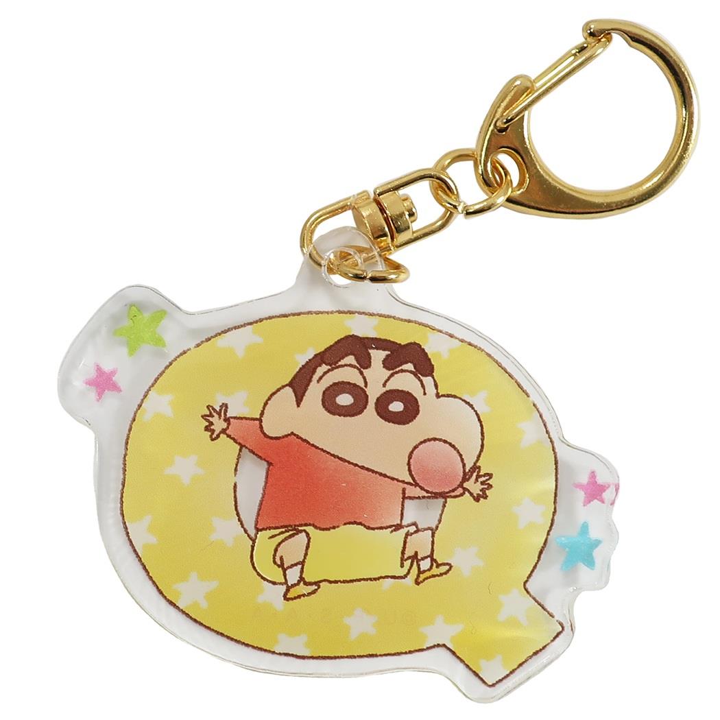 クレヨンしんちゃん キーリング イニシャル アクリル キーホルダー アルファベット Q グッズ プレゼント 男の子 女の子