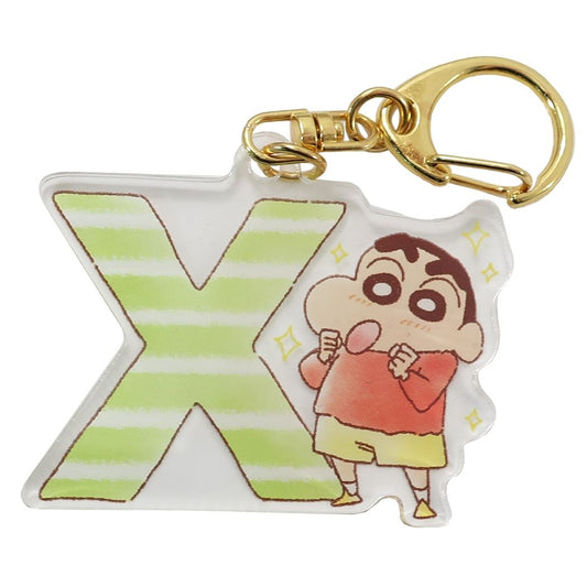 クレヨンしんちゃん グッズ イニシャル アクリルキーホルダー キーリング アルファベット X アニメキャラクター プレゼント 男の子