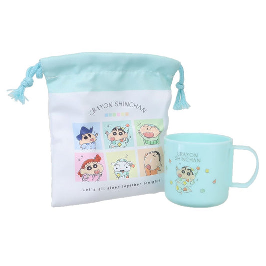 クレヨンしんちゃん アニメキャラクター 巾着袋 プラコップ＆巾着セット パジャマタイム 新入学