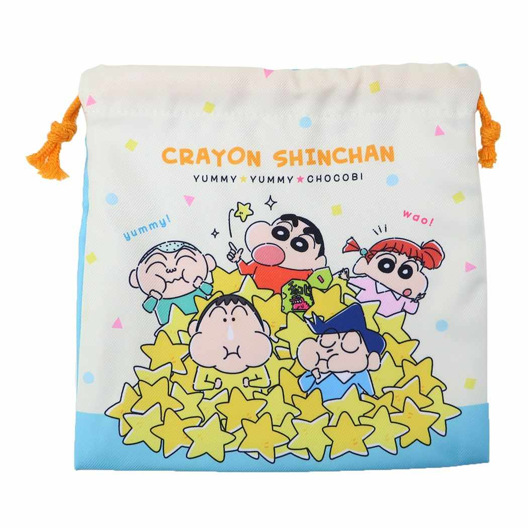 クレヨンしんちゃん グッズ 巾着袋 アニメキャラクター フラット巾着 きんちゃくポーチ