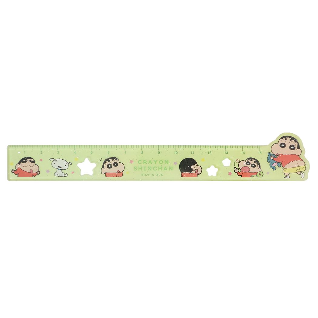 クレヨンしんちゃん アニメキャラクター ものさし ダイカットアクリル定規 15cm しんちゃんいっぱい