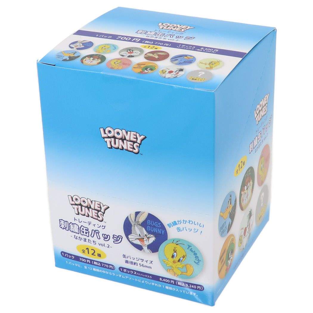 ルーニーテューンズ 刺繍缶バッジ 全12種 12個入セット 缶バッジ なかまたち2 LOONEY TUNES キャラクター