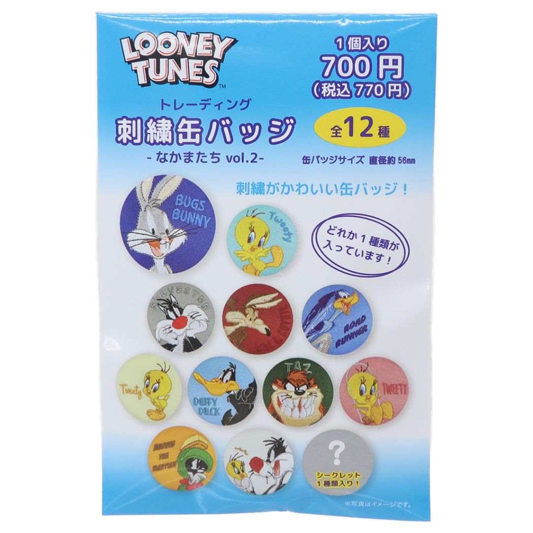 ルーニーテューンズ グッズ 缶バッジ キャラクター 刺繍缶バッジ 全12種 なかまたち2