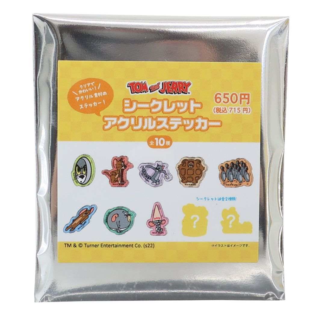 トムとジェリー グッズ ダイカットシール ワーナーブラザース キャラクター シークレットアクリルステッカー全10種
