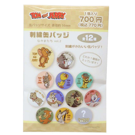 トムとジェリー グッズ 缶バッジ ワーナーブラザース キャラクター 刺繍缶バッジ全12種
