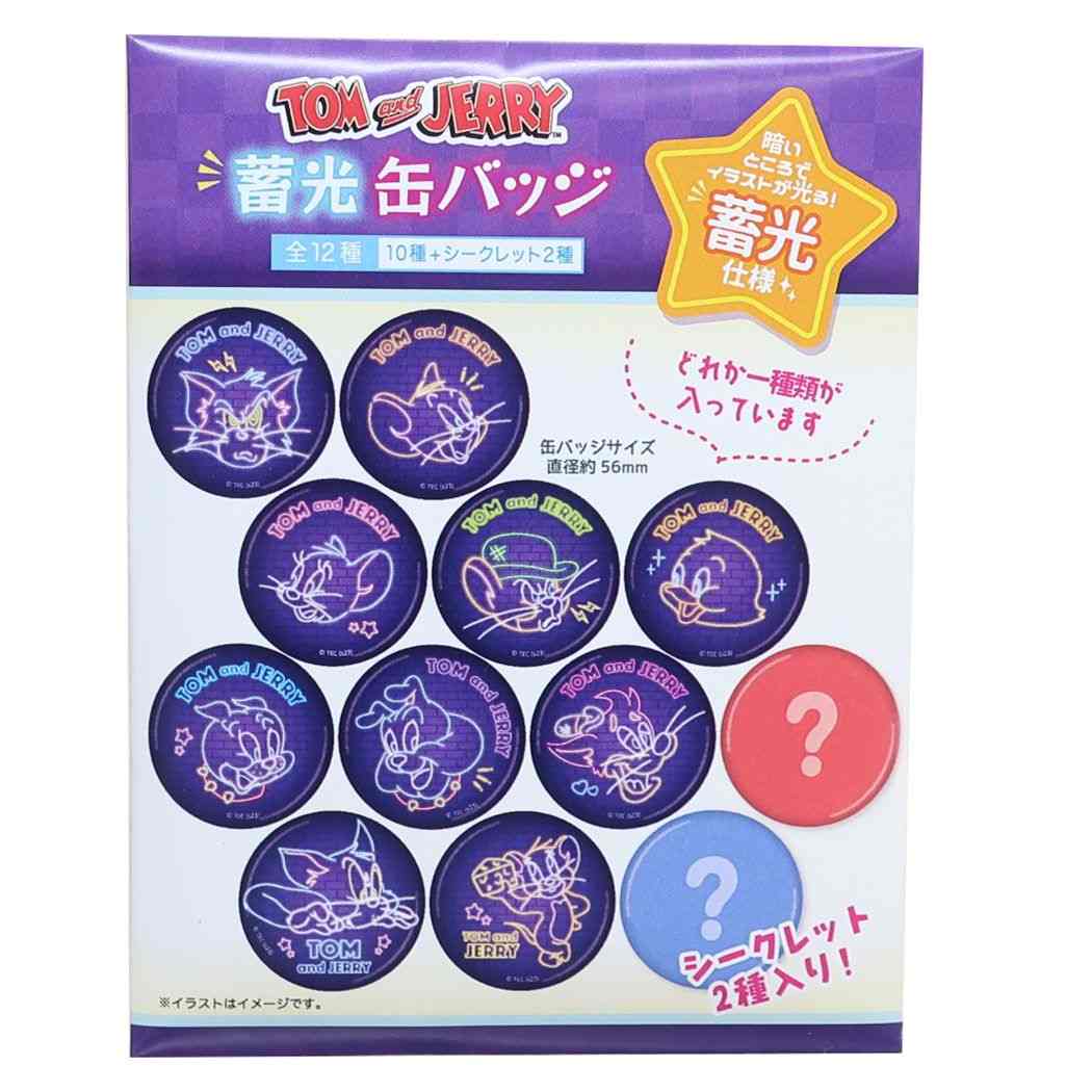 トムとジェリー 缶バッジ トレーディング蓄光缶バッジ 全12種 ワーナーブラザース ティーズファクトリー
