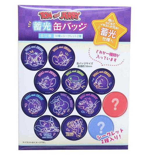 トムとジェリー 缶バッジ トレーディング蓄光缶バッジ 全12種 ワーナーブラザース ティーズファクトリー