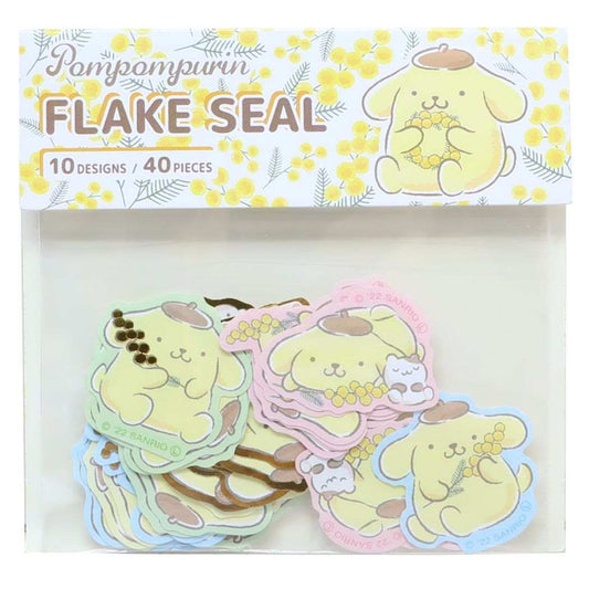 ポムポムプリン グッズ フレークシール キャラクター ダイカットミニシール